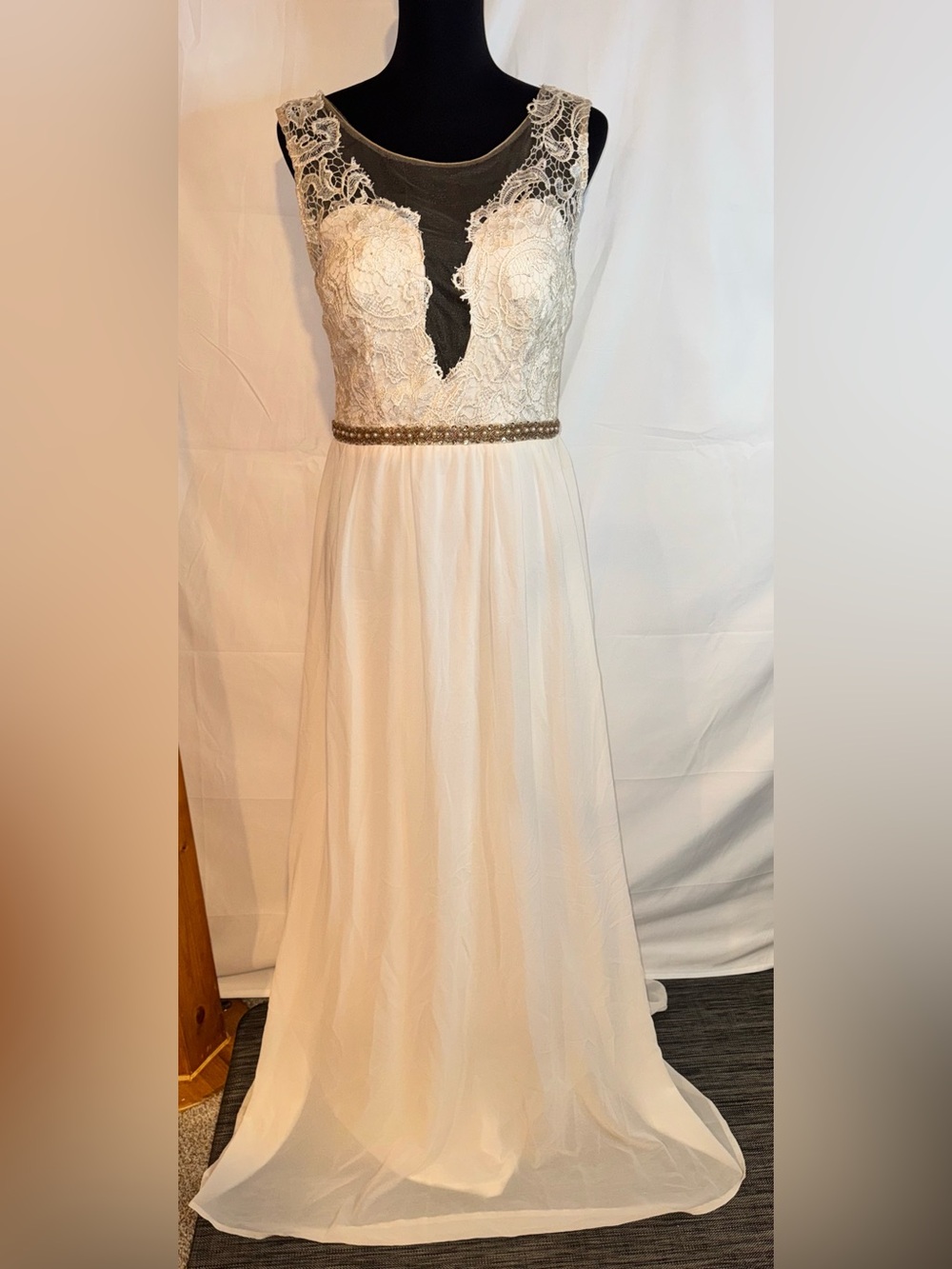 Soieblu Embroidered Lace & Mesh Illusion Maxi Dress